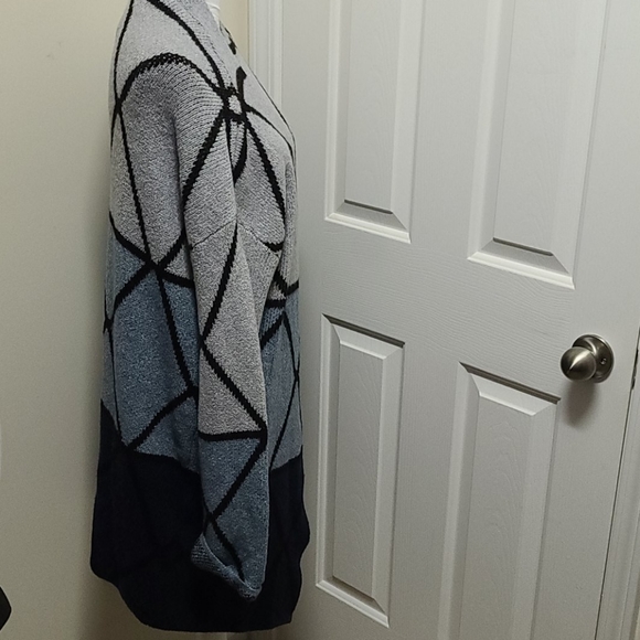 NWT Joseph A Ombre Grid Cardigan - Picture 2 of 6